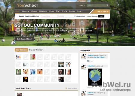 Шаблон "Youschool" для Social Engine